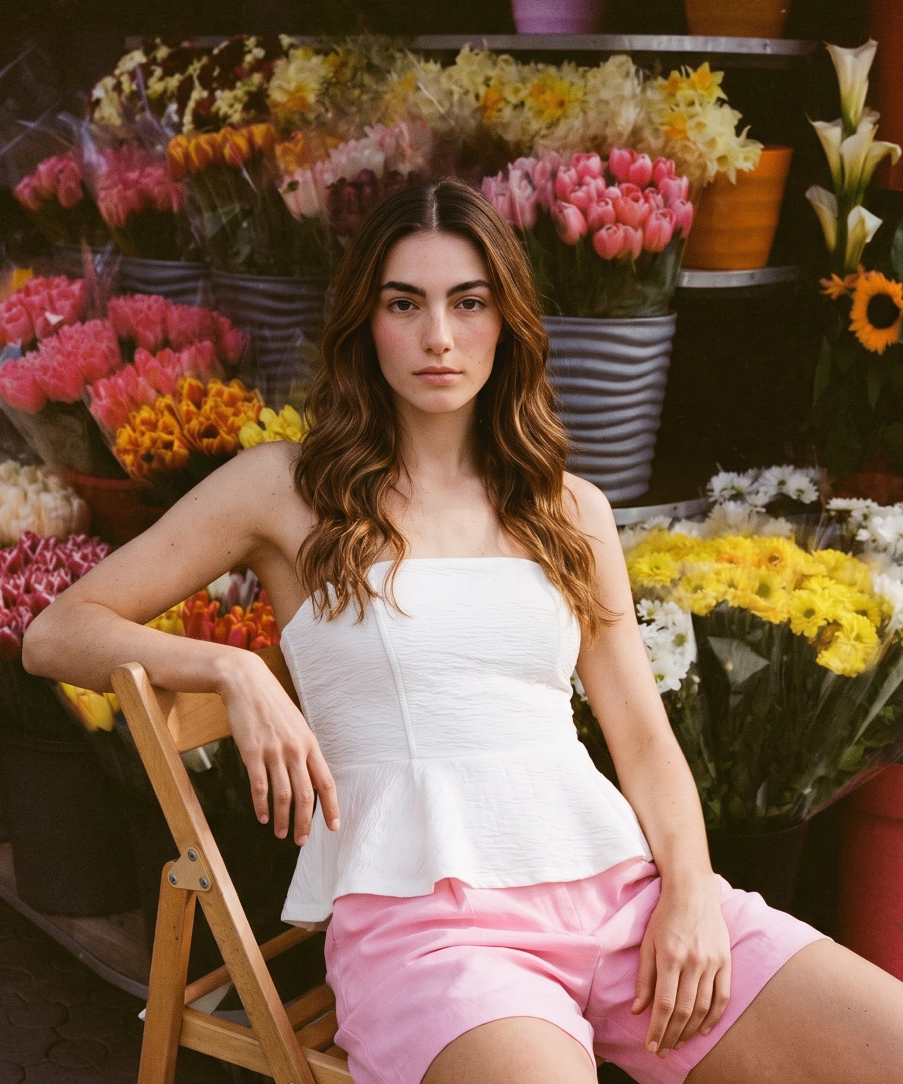 Blusa strapless peplum Blanco