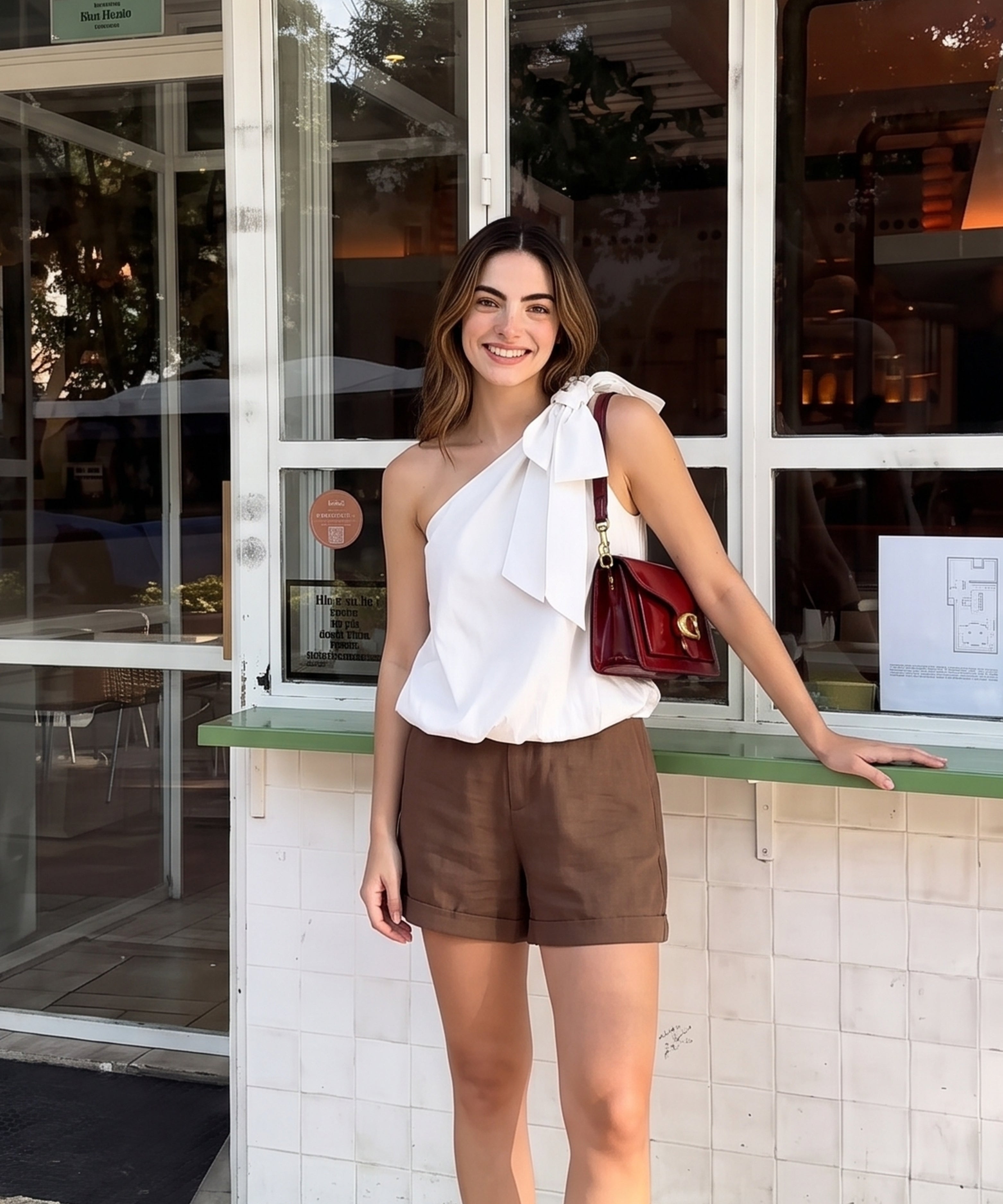 Short tiro alto Chocolate