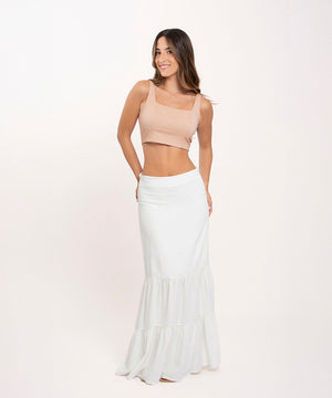 Falda Larga Con Tiempos Blanco Faldas Para Mujer | Ticket Store Colombia 1