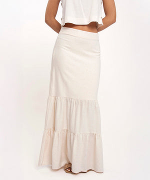 Falda Larga Con Tiempos Beige Faldas Para Mujer | Ticket Store Colombia 2