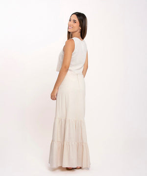 Falda Larga Con Tiempos Beige Faldas Para Mujer | Ticket Store Colombia 3