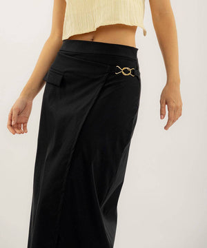 Falda Midi Con Herrajes Negro Faldas Para Mujer | Ticket Store Colombia 3