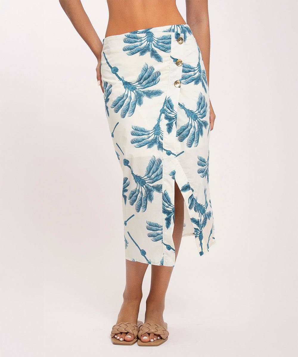 Falda Midi Cruzada Azul Faldas Para Mujer | Ticket Store Colombia 2