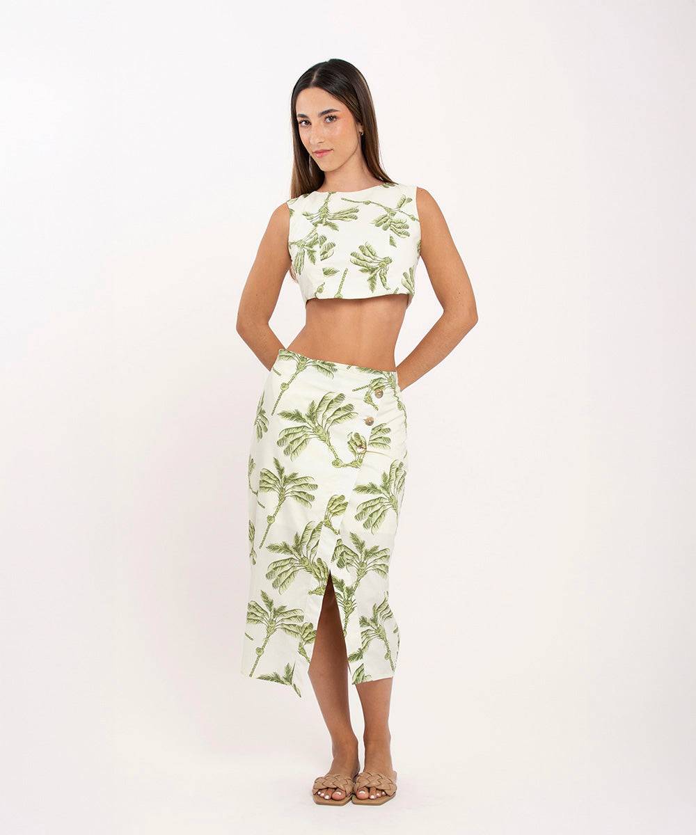 Falda Midi Cruzada Verde Faldas Para Mujer | Ticket Store Colombia 1