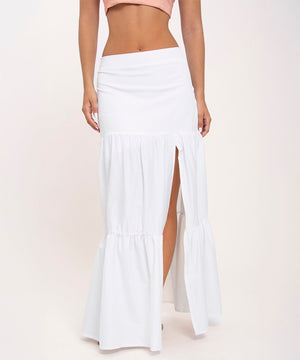 Falda De Tiempos Con Abertura Blanco Faldas Para Mujer | Ticket Store Colombia 2