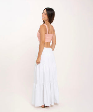 Falda De Tiempos Con Abertura Blanco Faldas Para Mujer | Ticket Store Colombia 3