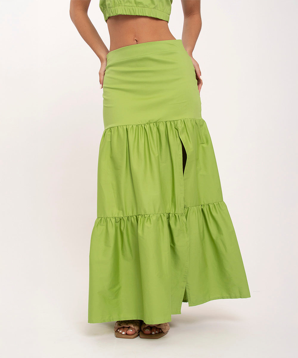 Falda De Tiempos Con Abertura Verde Faldas Para Mujer | Ticket Store Colombia 2