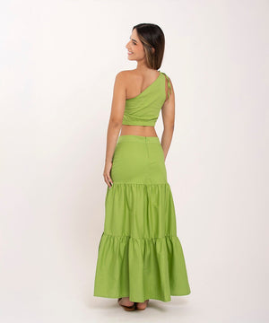 Falda De Tiempos Con Abertura Verde Faldas Para Mujer | Ticket Store Colombia 3