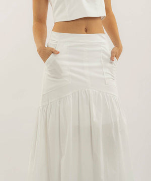 Falda Bolsillos Parche Blanco Faldas Para Mujer | Ticket Store Colombia 4