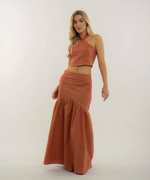 Falda Bolsillos Parche Terracota Faldas Para Mujer | Ticket Store Colombia 1