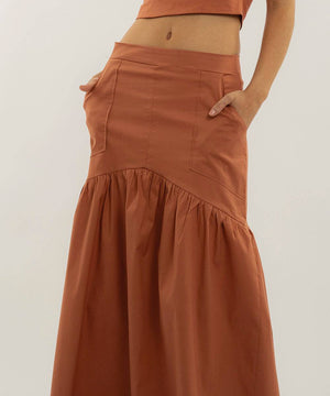 Falda Bolsillos Parche Terracota Faldas Para Mujer | Ticket Store Colombia 3