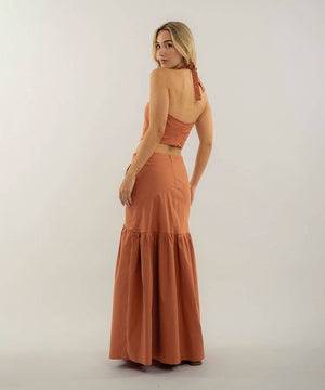 Falda Bolsillos Parche Terracota Faldas Para Mujer | Ticket Store Colombia 4