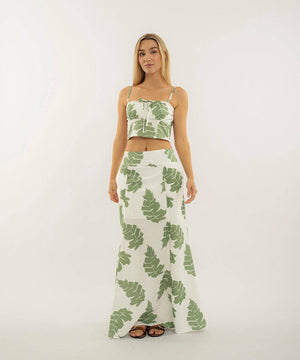 Falda Larga Con Nesgas Verde Faldas Para Mujer | Ticket Store Colombia 1