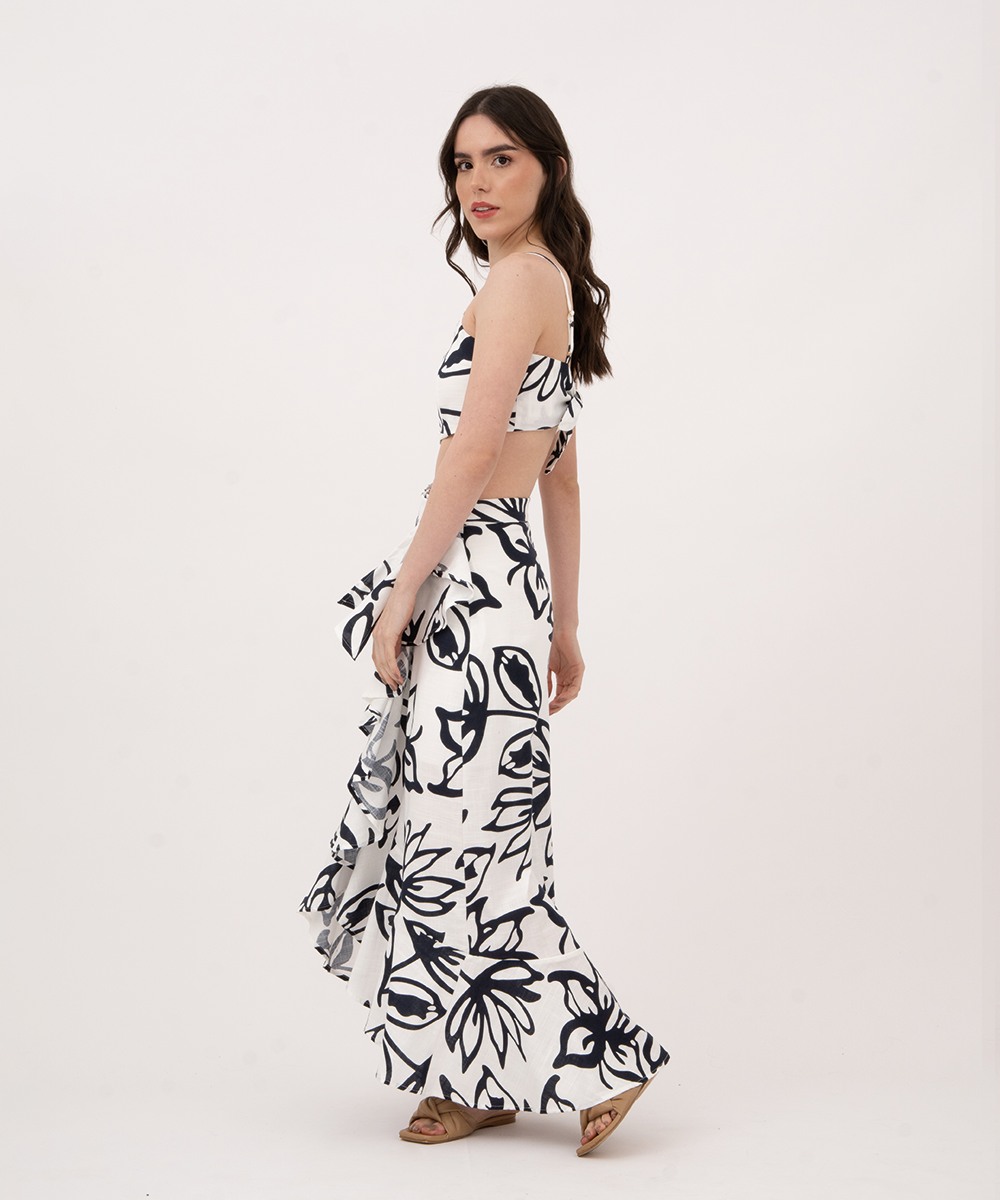 Falda cruzada con lazo AZUL PROFUNDO