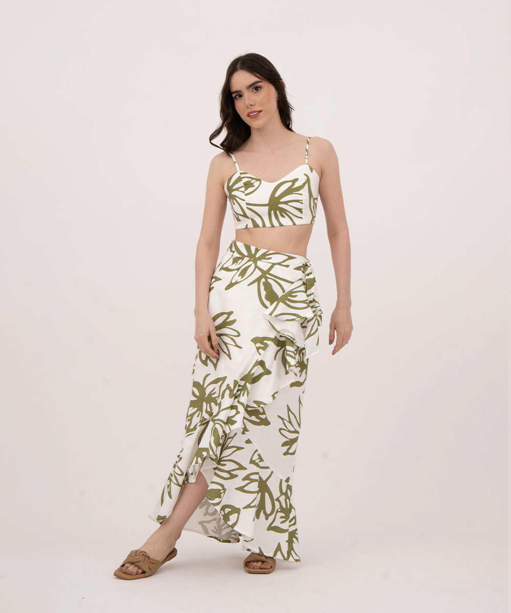 Falda cruzada con lazo VERDE