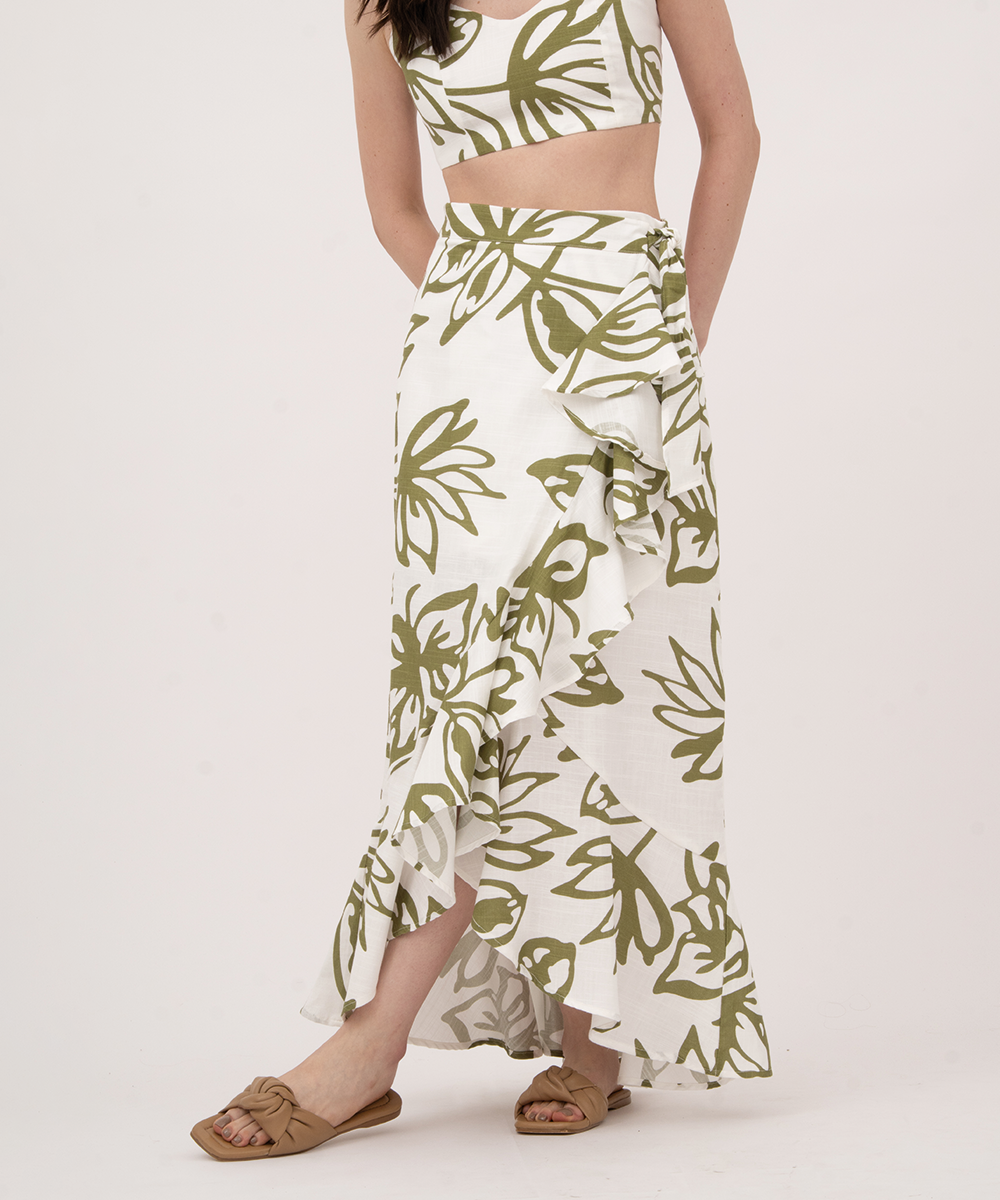 Falda cruzada con lazo VERDE