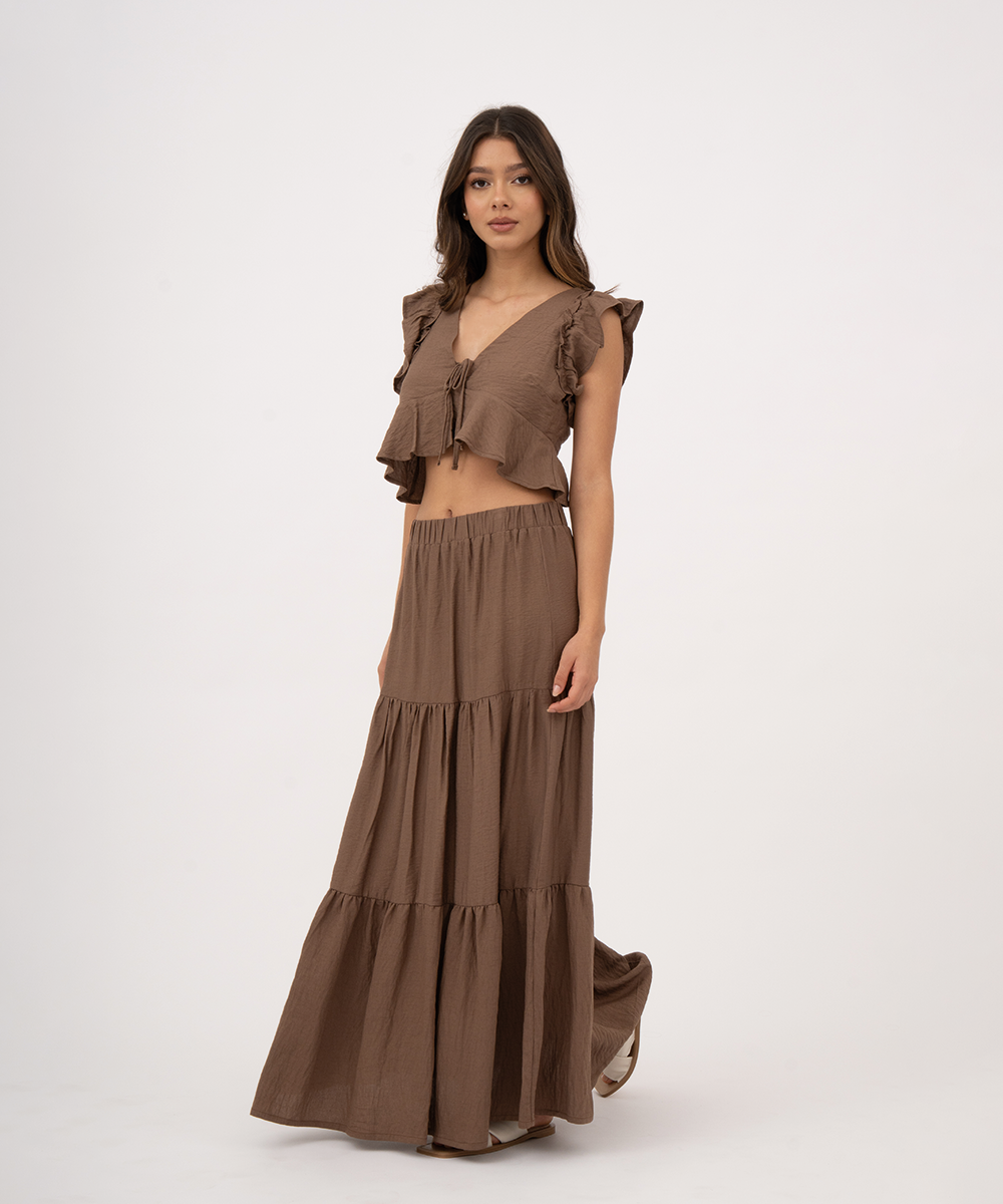 Falda larga de tiempos CHOCOLATE