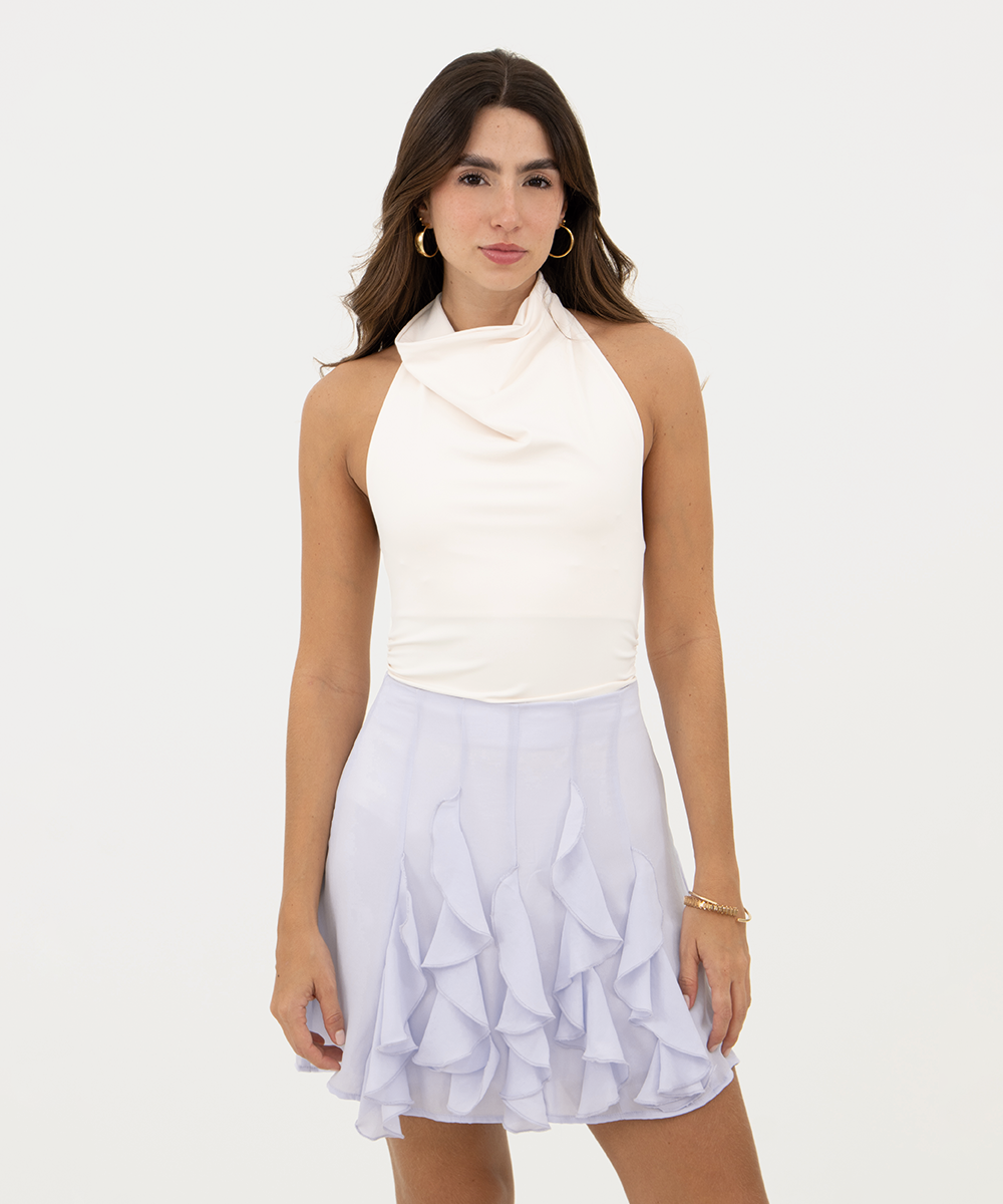 Falda mini volantes Azul Cielo