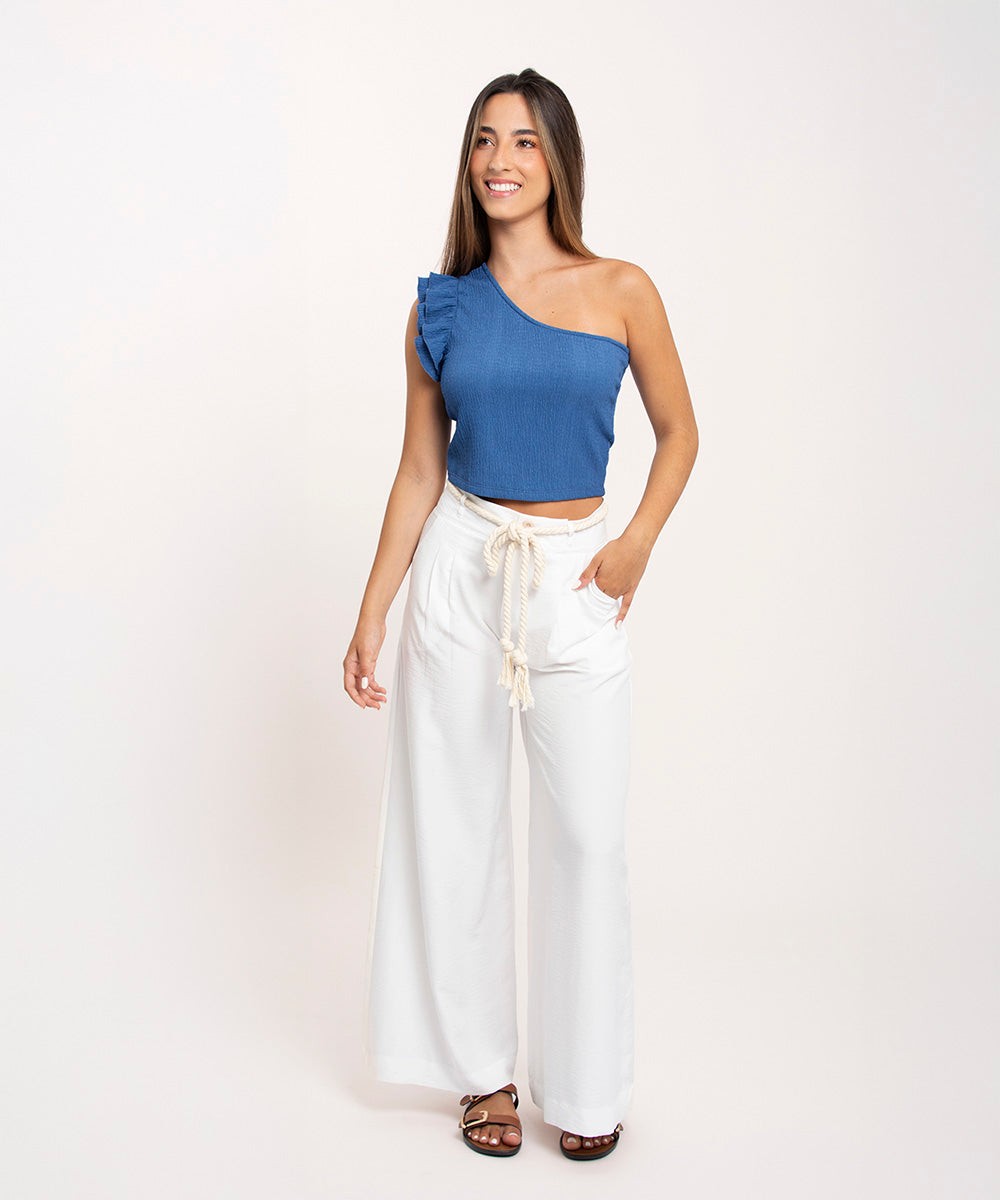 Pantalon Con Lazo Blanco Pantalóns Para Mujer | Ticket Store Colombia 1