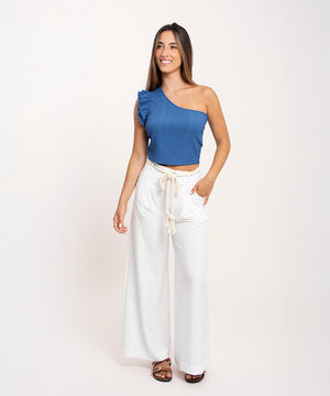 Pantalon Con Lazo Blanco Pantalóns Para Mujer | Ticket Store Colombia 1