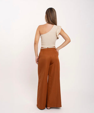 Pantalon Con Lazo Terracota Pantalóns Para Mujer | Ticket Store Colombia 3