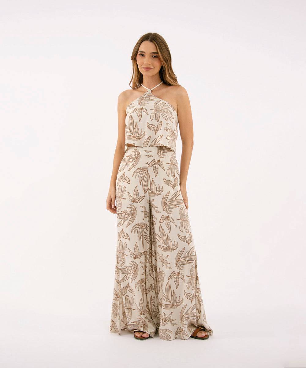 Pantalón Palazzo Aberturas Camel Pantalóns Para Mujer | Ticket Store Colombia 1