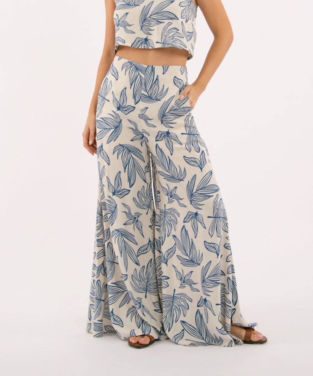 Pantalón Palazzo Aberturas Azul Profundo Pantalóns Para Mujer | Ticket Store Colombia 2