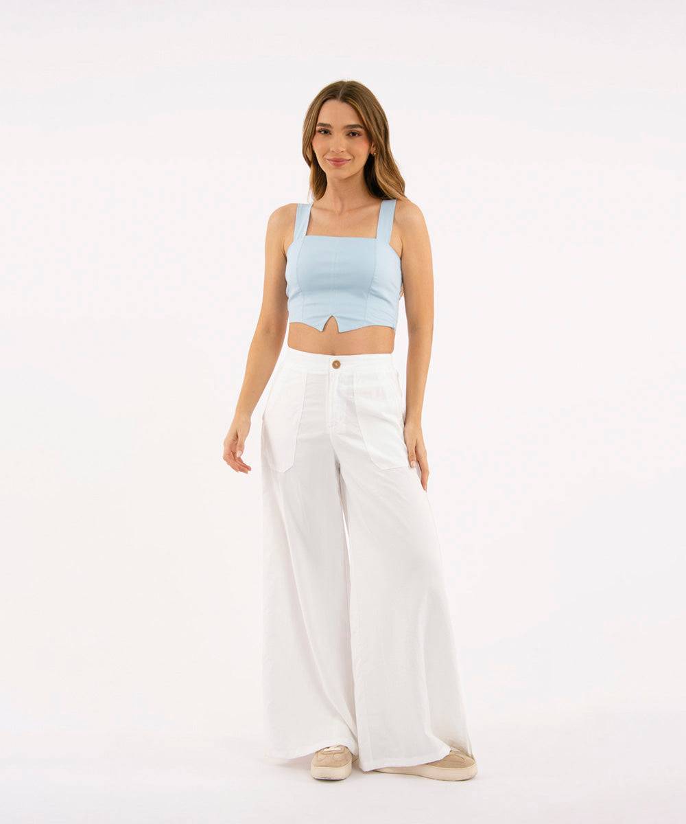 Pantalón Bota Ancha BLANCO