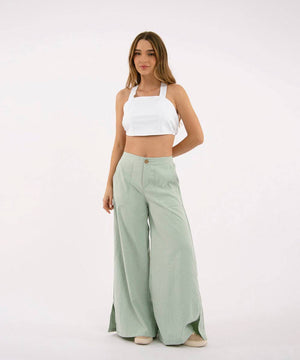 Pantalón Bota Ancha Verde Menta Pantalóns Para Mujer | Ticket Store Colombia 1