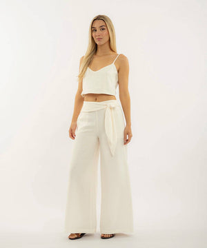 Pantalon De Amarrar Marfil Pantalóns Para Mujer | Ticket Store Colombia 1