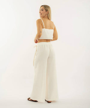 Pantalon De Amarrar Marfil Pantalóns Para Mujer | Ticket Store Colombia 4