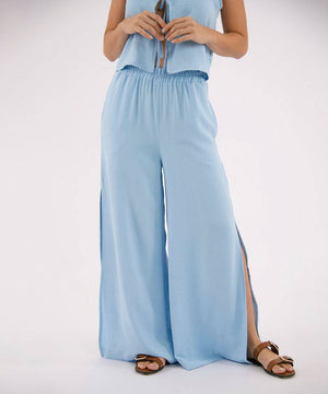 Pantalón Cintura Elástica Azul Cielo Pantalóns Para Mujer | Ticket Store Colombia 2