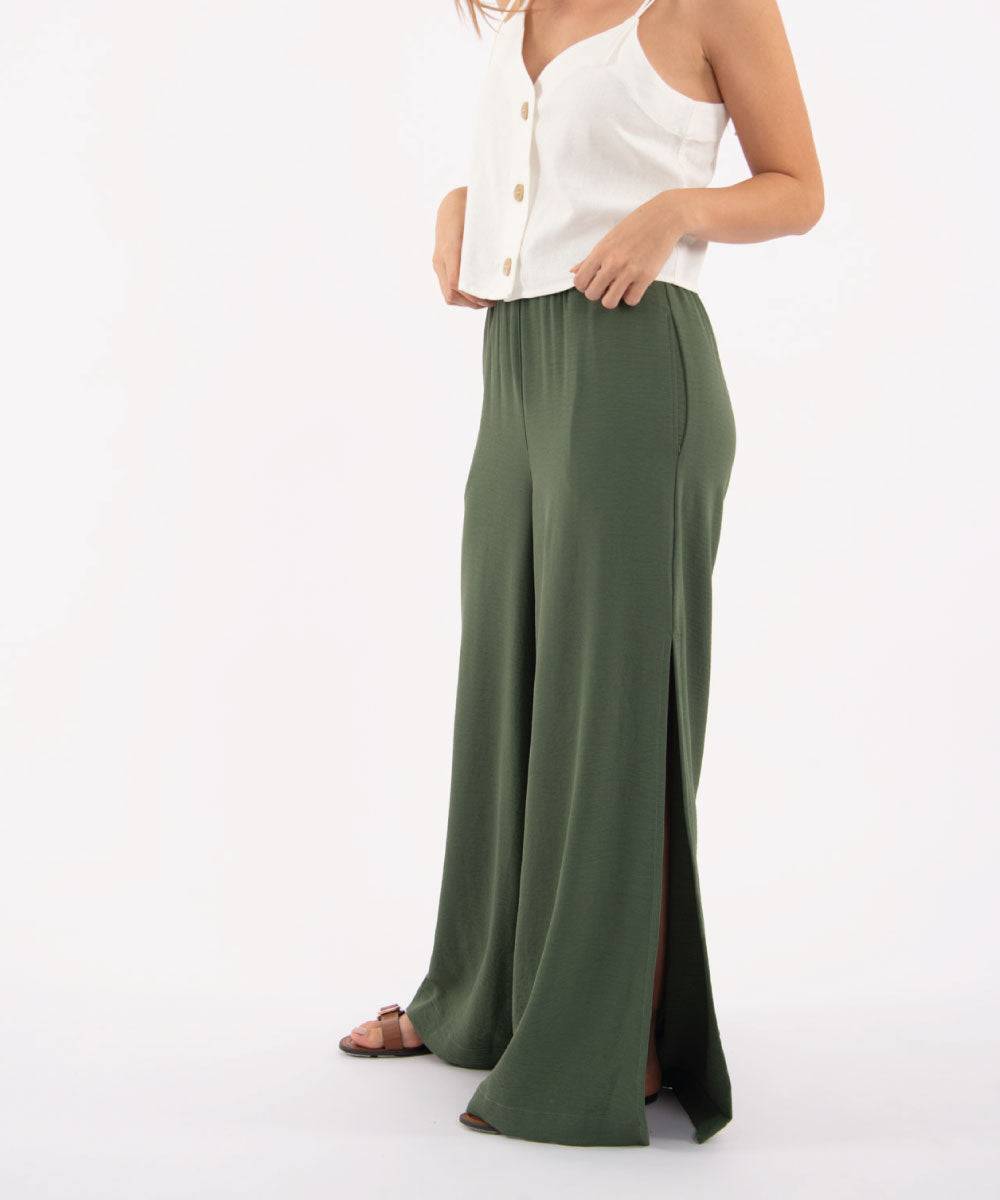 Pantalón Cintura Elástica Verde Esmeralda Pantalóns Para Mujer | Ticket Store Colombia 2