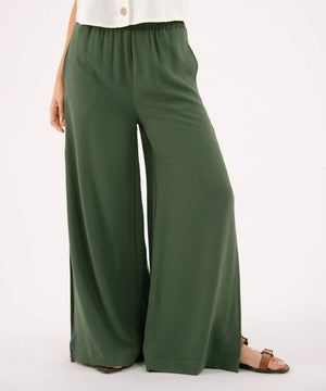 Pantalón Cintura Elástica Verde Esmeralda Pantalóns Para Mujer | Ticket Store Colombia 3