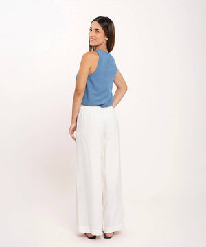 Pantalon Con Bolsillos Marfil Pantalóns Para Mujer | Ticket Store Colombia 3