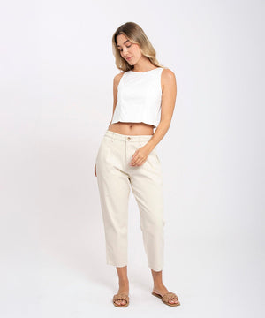 Pantalon Baggy Marfil Pantalóns Para Mujer | Ticket Store Colombia 1