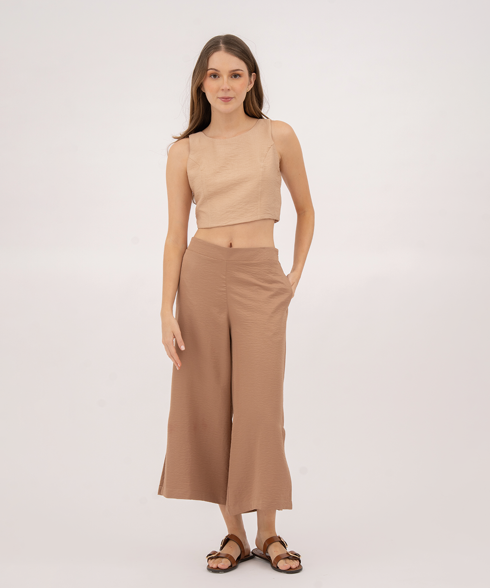 Pantalon Culotte aberturas CAMEL