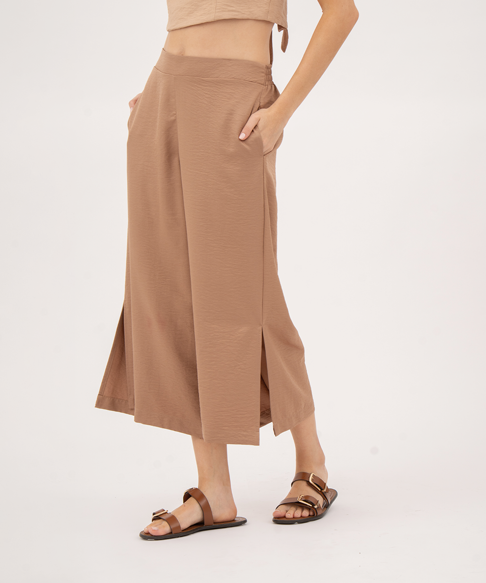 Pantalon Culotte aberturas CAMEL