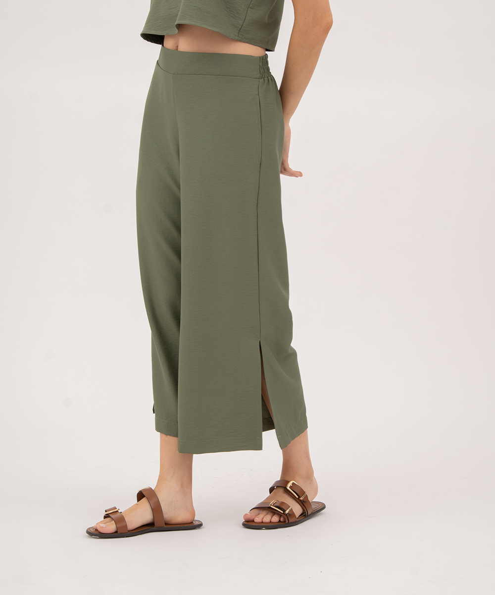 Pantalon Culotte aberturas VERDE SELVA (MILITAR)