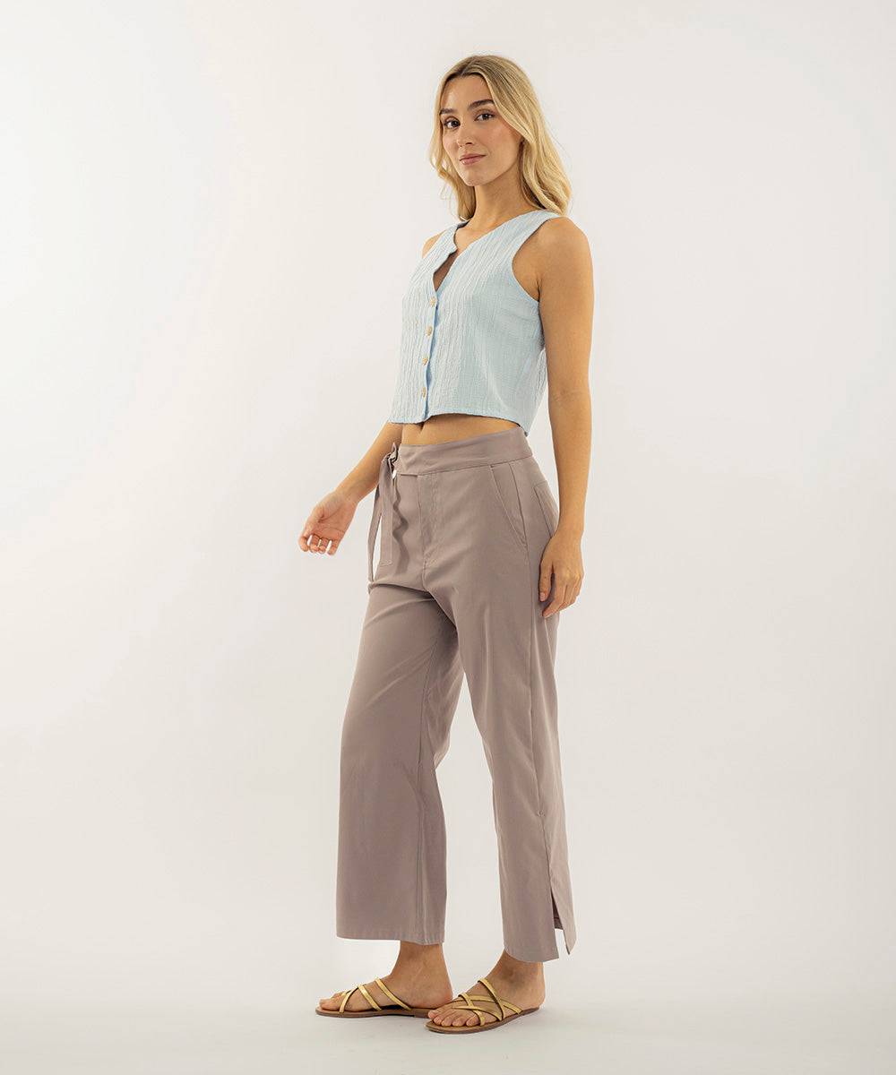 Pantalón culotte pretina tiras CAMEL