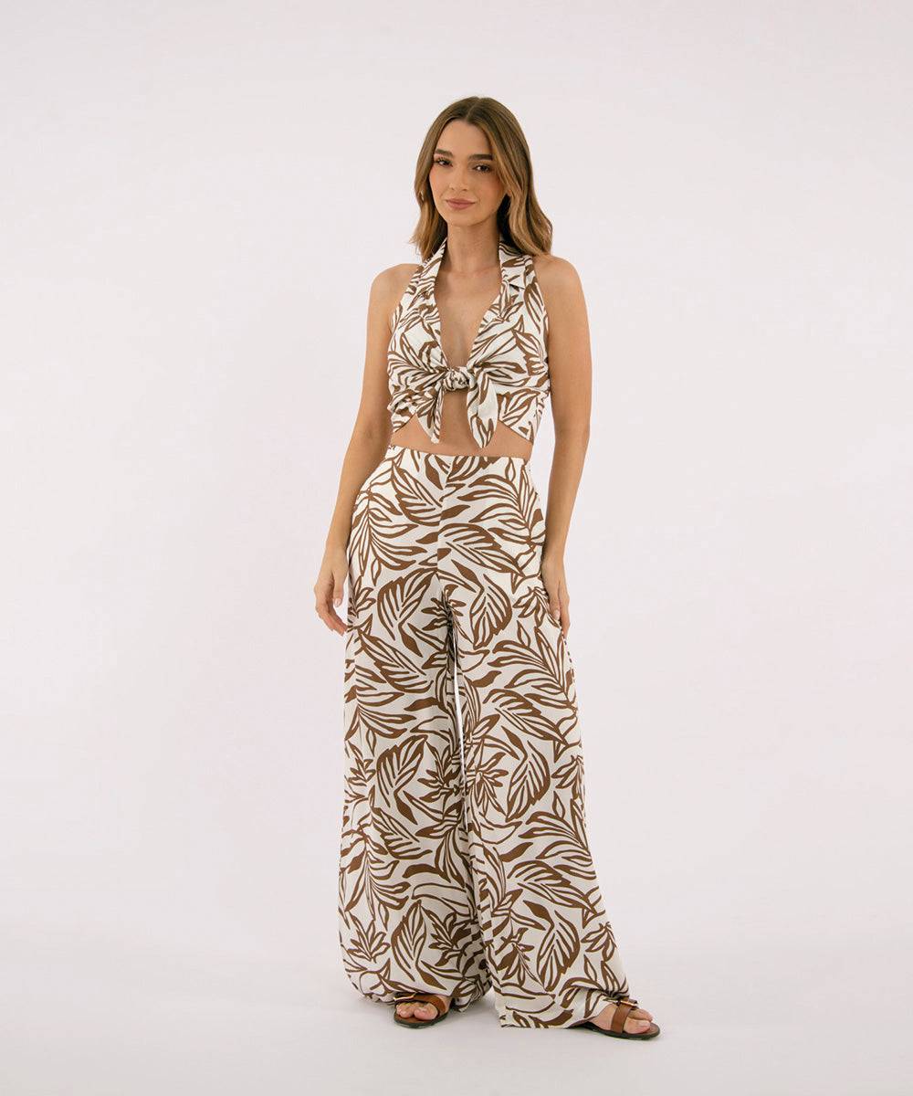 Pantalón Con Elástico Chocolate Pantalóns Para Mujer | Ticket Store Colombia 1