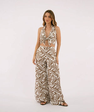 Pantalón Con Elástico Chocolate Pantalóns Para Mujer | Ticket Store Colombia 1