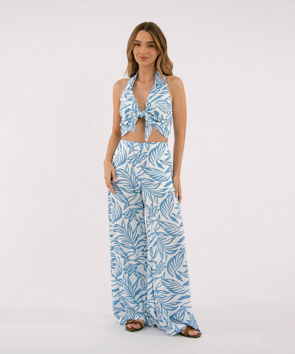 Pantalón Con Elástico Azul Radiante Pantalóns Para Mujer | Ticket Store Colombia 1