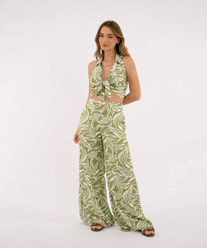 Pantalón Con Elástico Verde Oliva Pantalóns Para Mujer | Ticket Store Colombia 1