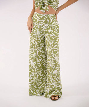 Pantalón Con Elástico Verde Oliva Pantalóns Para Mujer | Ticket Store Colombia 3