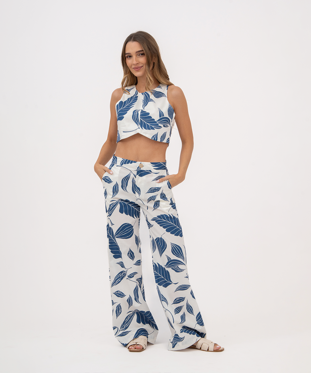 Pantalón con cinturón AZUL PROFUNDO