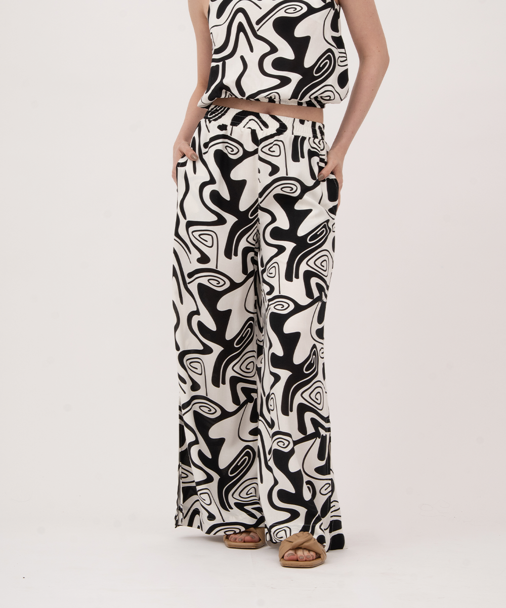 Pantalón cintura elástica NEGRO