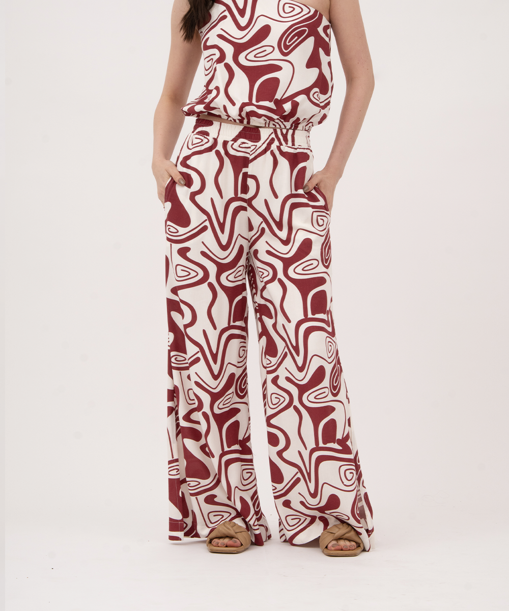 Pantalón cintura elástica ROJO