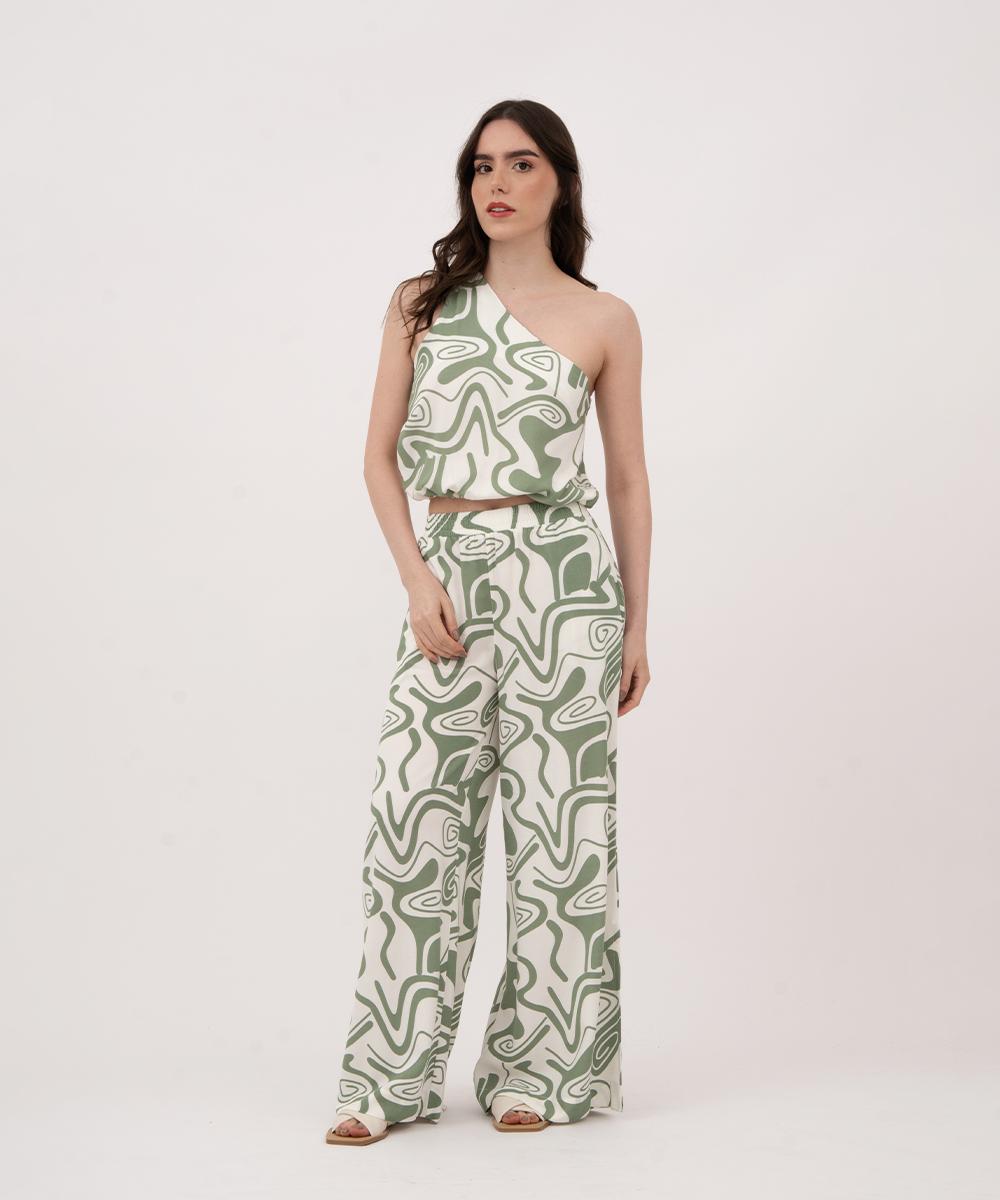 Pantalón cintura elástica VERDE