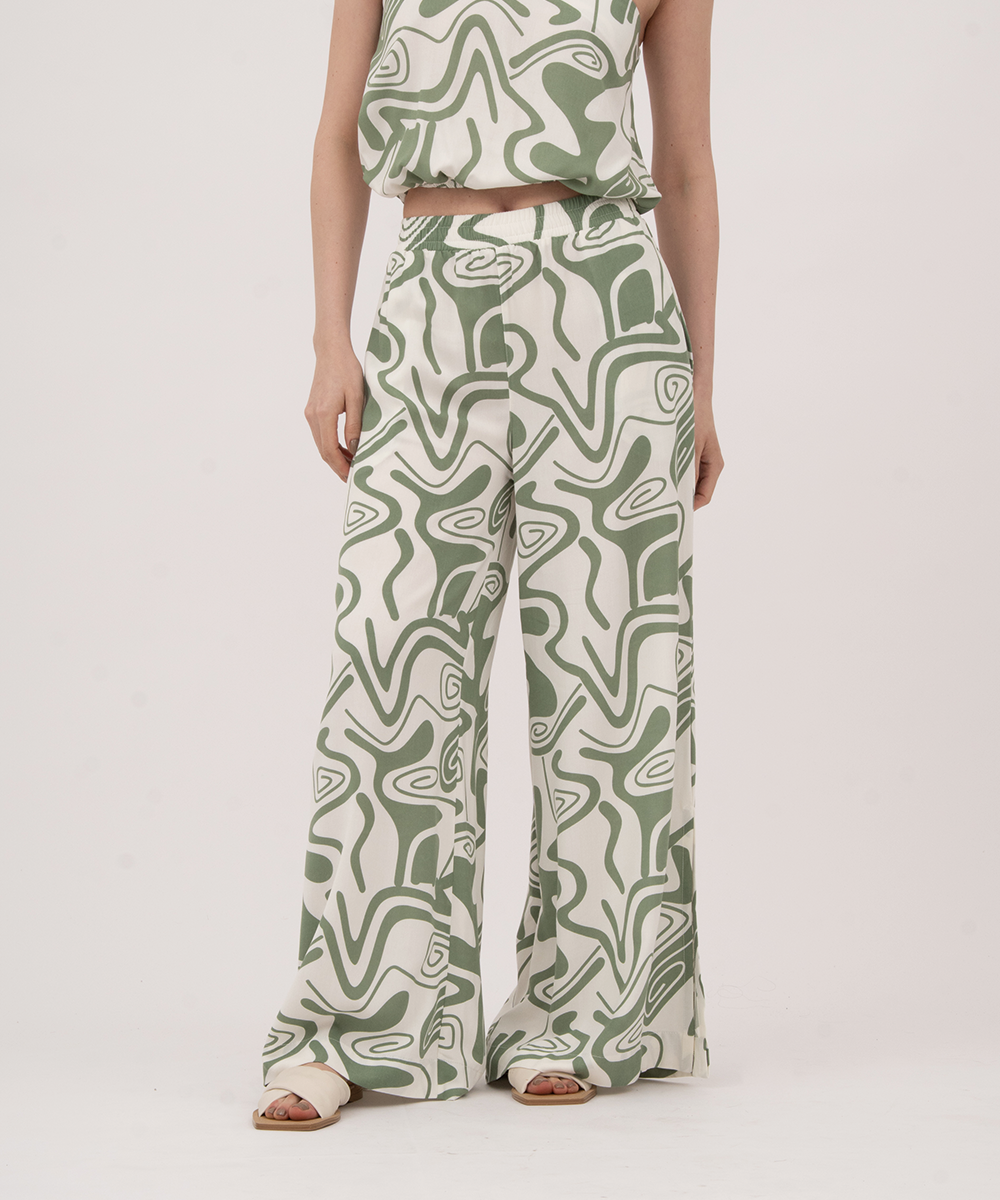 Pantalón cintura elástica VERDE